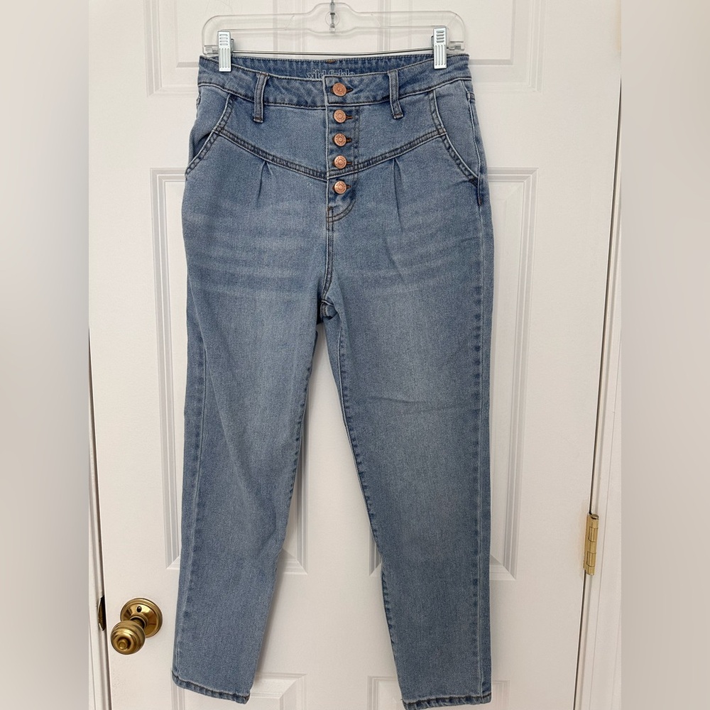 Wild Fable High Rise Blue Jeans with Button Detail